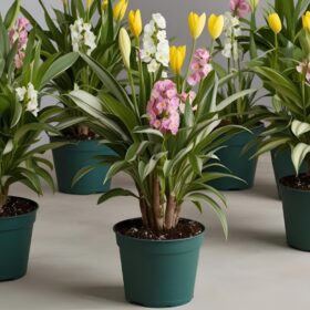 Mix Spring flower plant pot