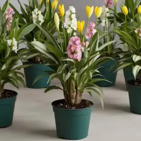 Mix Spring flower plant pot