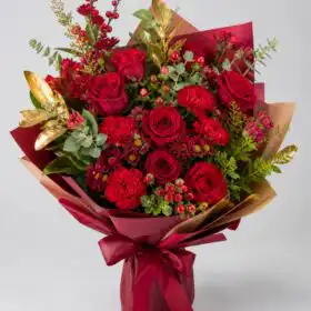 Velvet Romance Rose & Carnation Hand-Tied