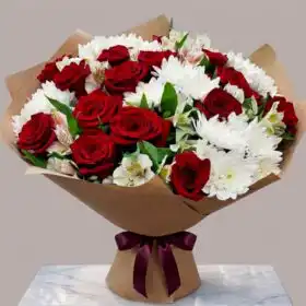 Timeless Ruby & White Masterpiece Bouquet