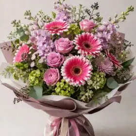 Pink Gerbera & Rose Luxury Bouquet