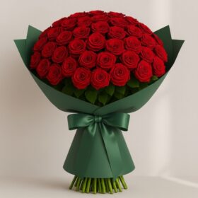 The Crimson Sovereign: Luxury Red Rose Bouquet