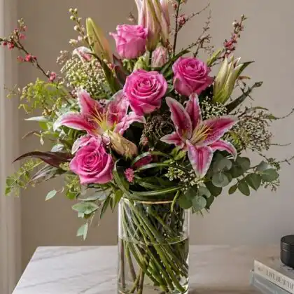 pink fresh roses