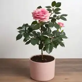 Elegant Pink Rose Plant in Pot