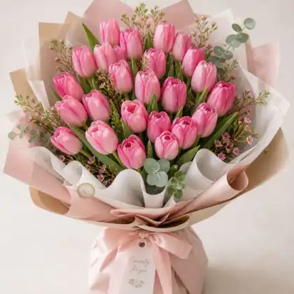 pink tulip bouquet