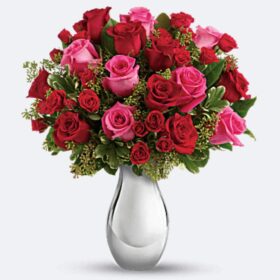 Red & Pink Roses Bouquet — Premium Vase-Ready Gift