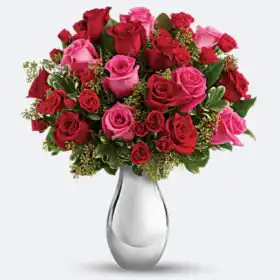 Red & Pink Roses Bouquet — Premium Vase-Ready Gift