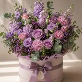 Rose & Alstroemeria Hatbox Bouquet
