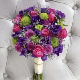 Pink Roses & Purple Lisianthus Premium Bouquet