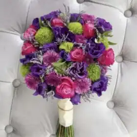 Pink Roses & Purple Lisianthus Premium Bouquet