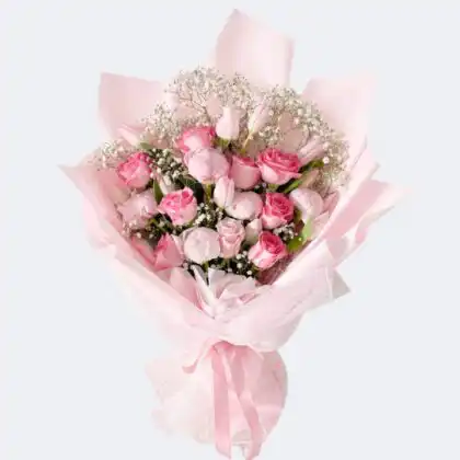 roses and tulip bouquet