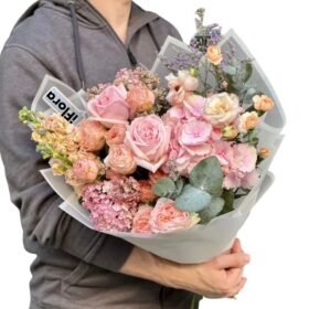 Roses, Hydrangea,  Spring Flower Bouquet