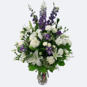Serene Grace: Lily & Delphinium Sympathy Vase