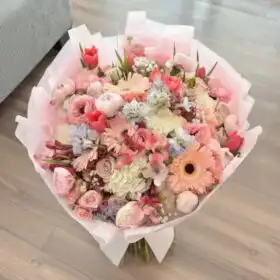 Tulip, Gerbera & Chrysanthemum Mixed Bouquet