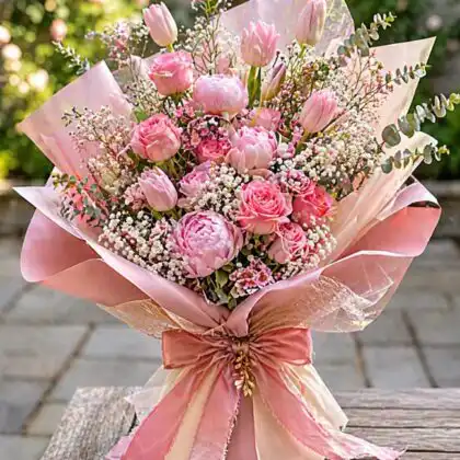 Peonies and Tulips Bouquet