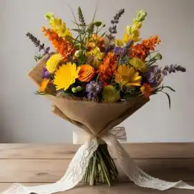 Yellow Sunflower and Lavender Bouquet Delivery