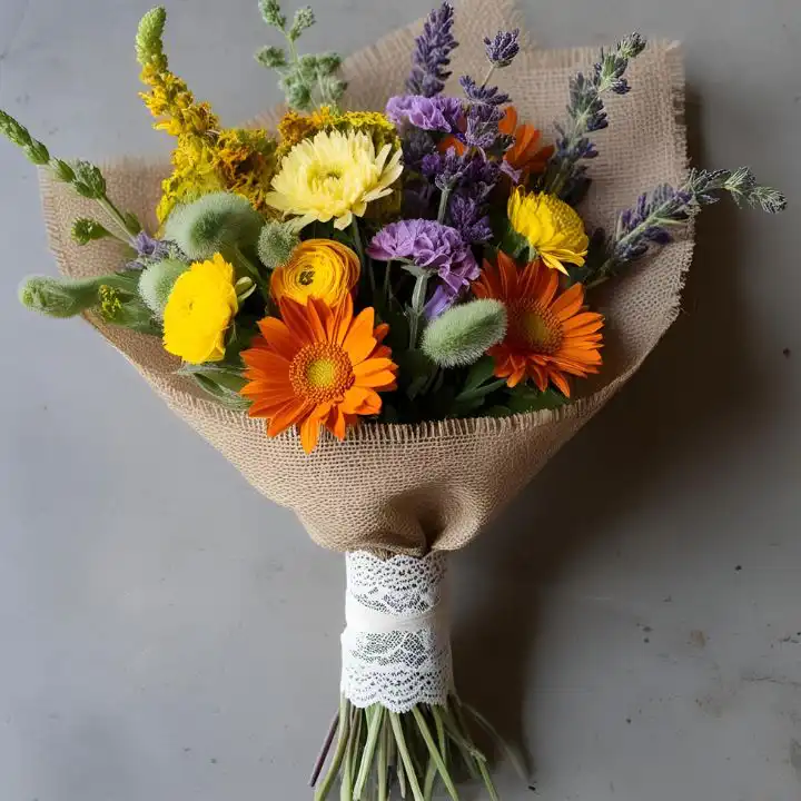 Yellow Sunflower and Lavender Bouquet Delivery 2 Bright Sunflower and Lavender Bouquet Delivery UK – Vibrant Yellow and Purple Flowers