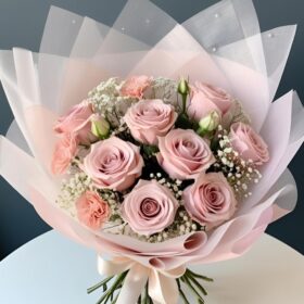 Pink Roses and Carnations Bouquet