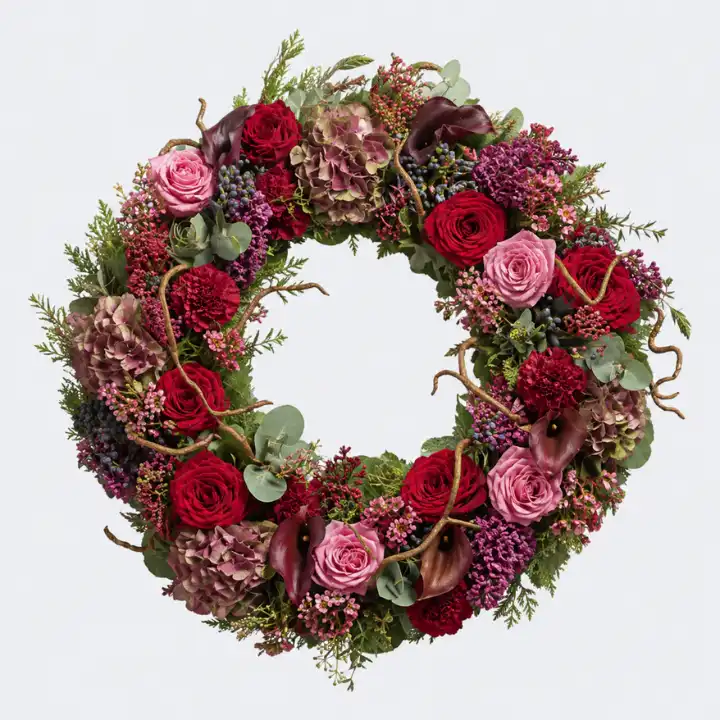 Luxury Autumn Berry Wreath with Phalaenopsis Orchid 1 Autumn Berry Wreath