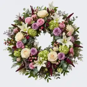 Red Rose & Orchid Sympathy Funeral Wreaths