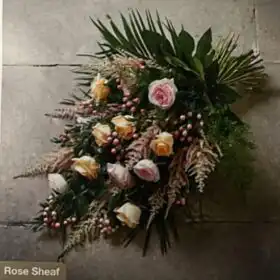 Peach & Pink Rose Elegance Funeral Sheaf