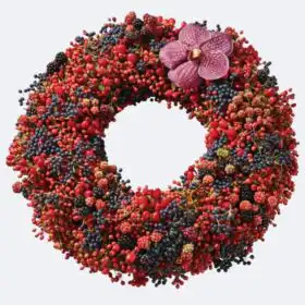 Luxury Autumn Berry Wreath with Phalaenopsis Orchid