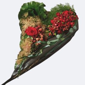 Red Rose Heart Funeral Tributes
