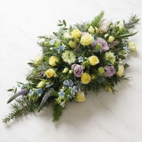 Small Coffin Spray with Yellow Rose