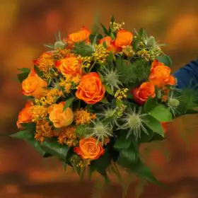 Autumn Roses Hand Tied