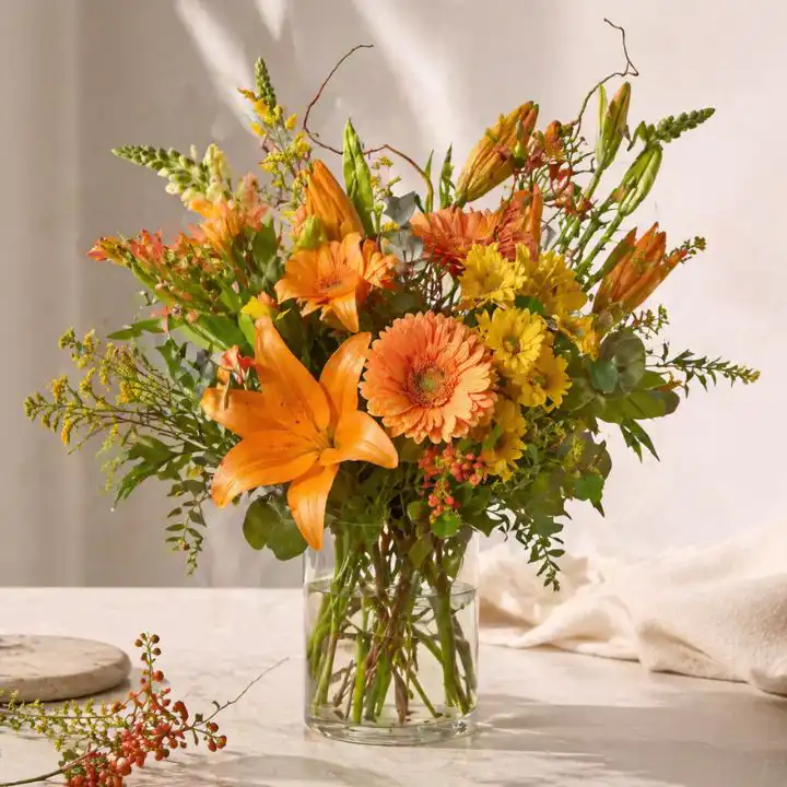 Vibrant Autumn Flower Vase Arrangement 1 Autumn vase arrangement