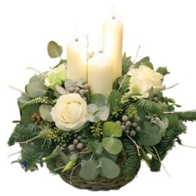 Wonderful White Candle Arrangement