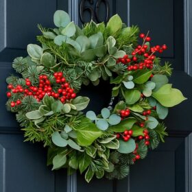 Christmas Wreath With Red Berries