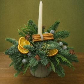 Christmas candle table centrepiece