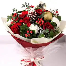 Red Christmas Flower Bouquet Delivery