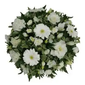 Pristine White Sympathy Posy (Funeral Tribute)
