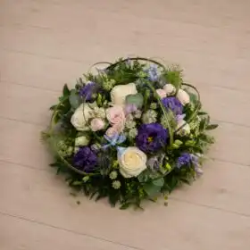 Elegant Cream Rose and Blue Eryngium Posy