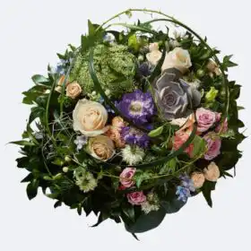 Elegant Pink and Peach Small Funeral Posy