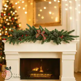 Luxury Christmas Garland for Fireplace
