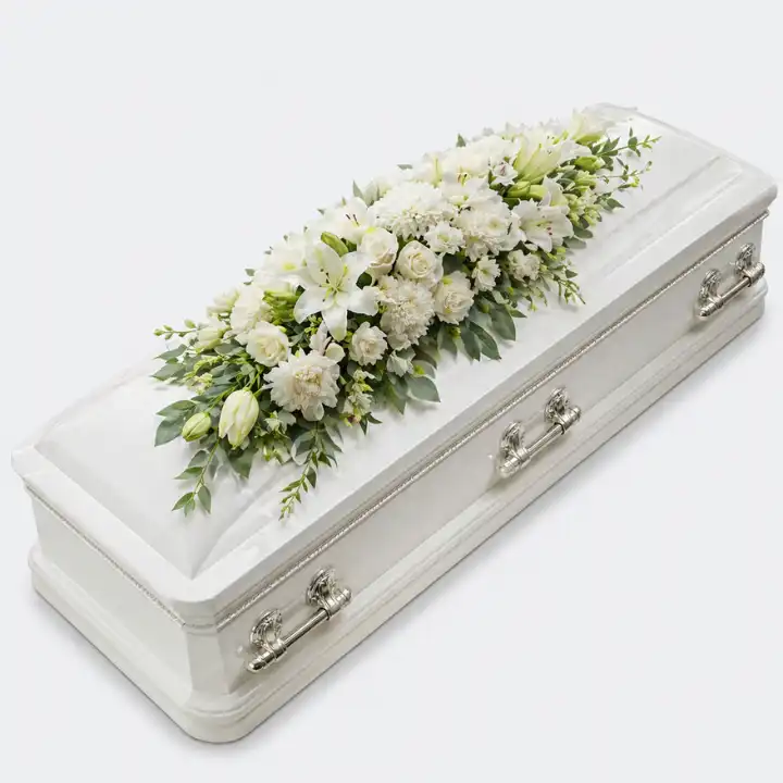 White Orchid Funeral Blankets Flowers 1 Flower Blanket for Funeral