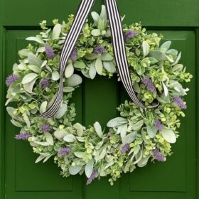 Lavender Christmas door wreath