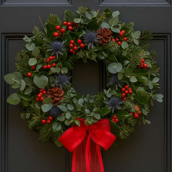 Thistle And Berry Christmas Wreath 1 Luxury Thistle and Berry Christmas Wreath for Delivery