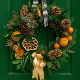 Modern Christmas door wreath