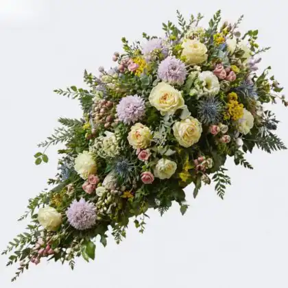 Handcrafted Sympathy Spray Flowers in Delicate Pastels