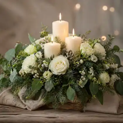 White Candle Arrangement