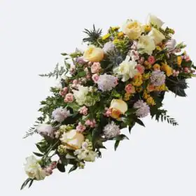 Handcrafted Sympathy Spray Flowers in Delicate Pastels