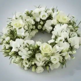 Velvet White Rose Door Wreath