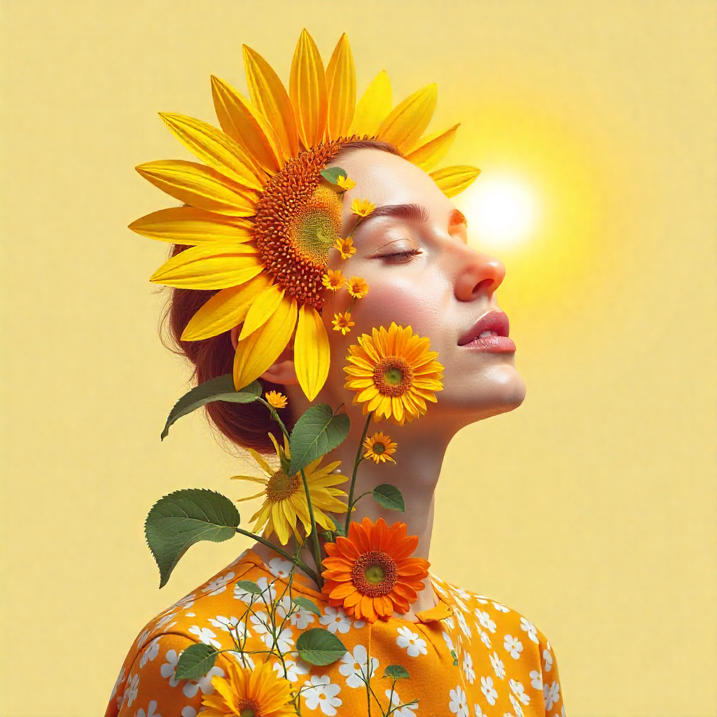 Sunflower turning toward the sun, symbolizing growth, hope, and optimism in a vibrant field.