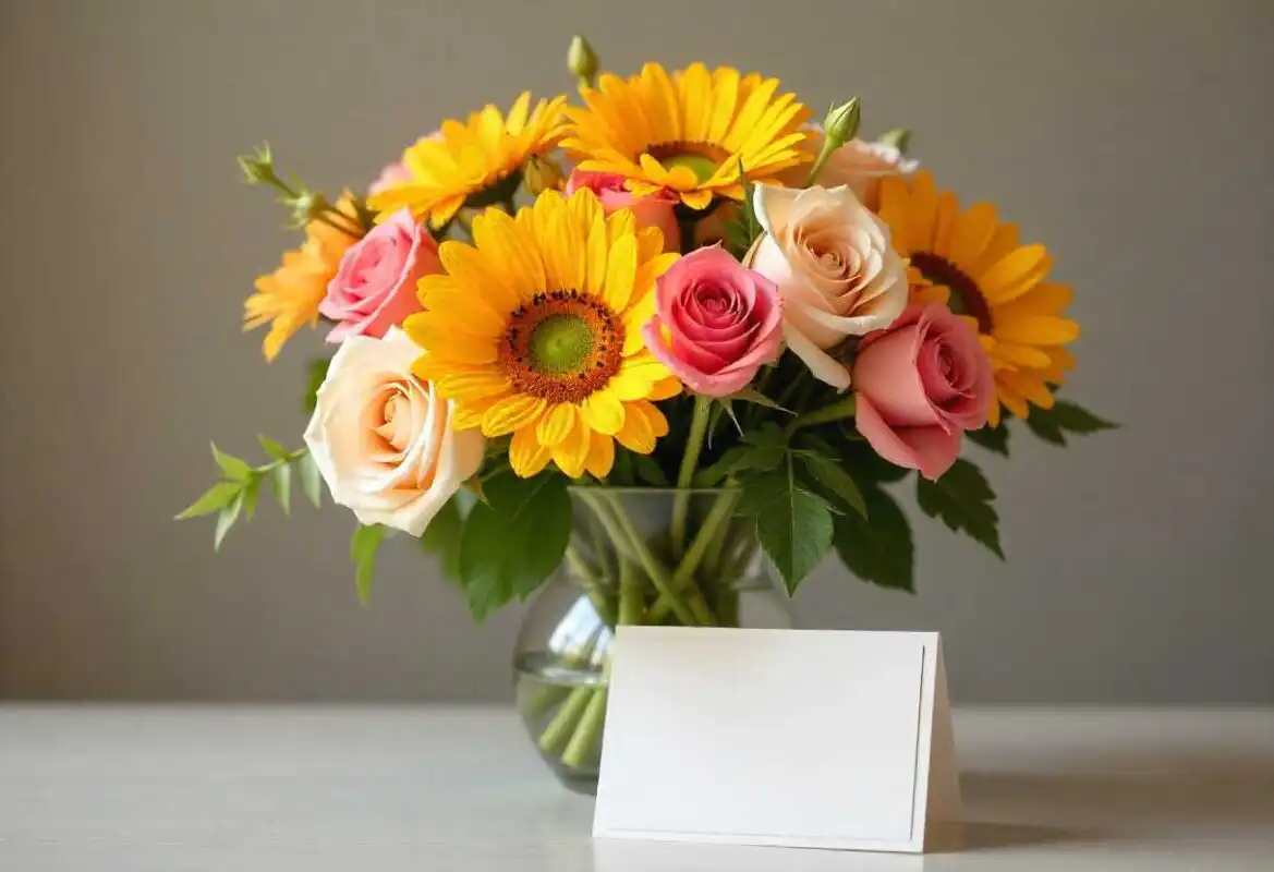 Sunday Flower Delivery UK – Fresh Weekend Flowers 2 Birthday flower bouquet for Sunday delivery, placed on a table