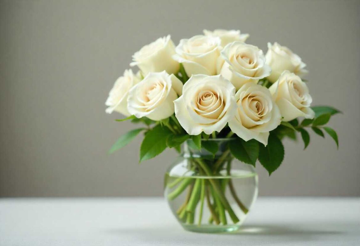 White Rose Meaning: History & What This Elegant Flower Really Represents 2 A sympathy arrangement of white roses representing comfort, peace, and remembrance.