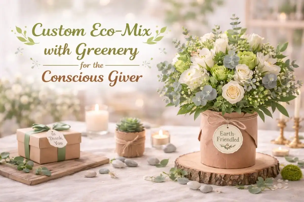 Custom Eco-Mix with Greenery for the Conscious Giver